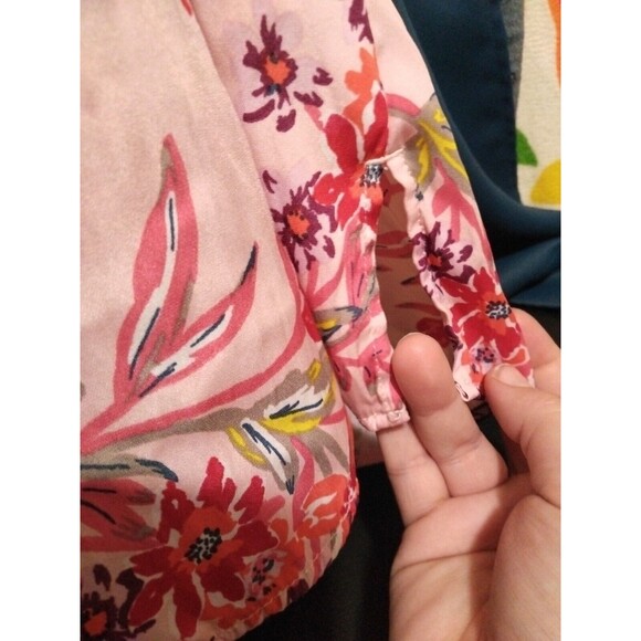 Terra  Sky Womens O W (14w)Drop Shoulder Flutter Sleeve Floral Print Baby Doll - Picture 3 of 11